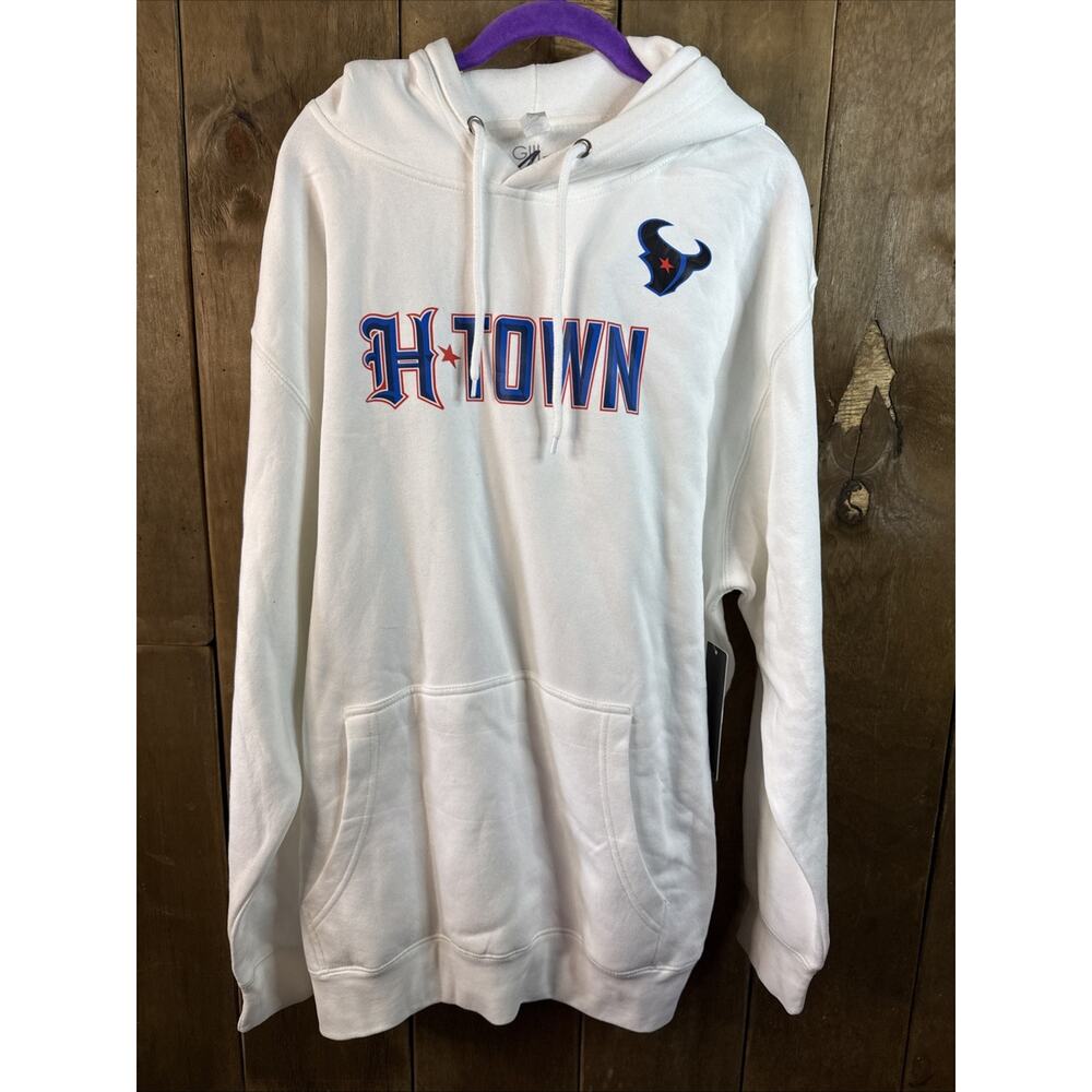 G-III 4Her by Carl Banks White Houston Texans H-Town Fleece Pullover Hoodie